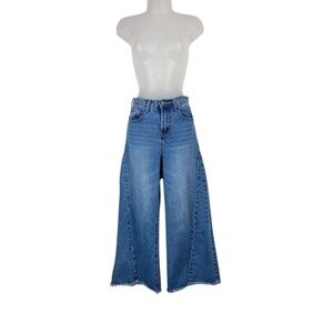 Evident Jeans High Rise Flare Blue  Faded Ankle Boho
